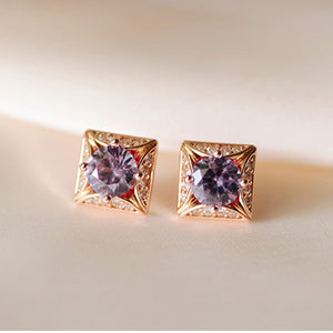 rose gold alexandrite stud earrings