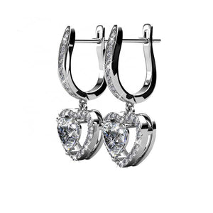crystal heart dangle earrings jewellery women nz