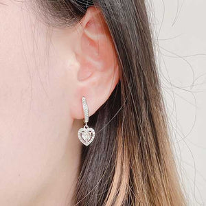 crystal heart dangle earrings jewellery women nz