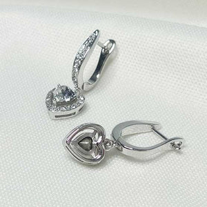 crystal heart dangle earrings jewellery women nz