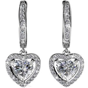 crystal heart dangle earrings jewellery women nz