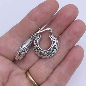 silver koru hoop earrings maori