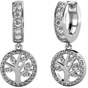 tree of life silver huggie jewellery earrings nz