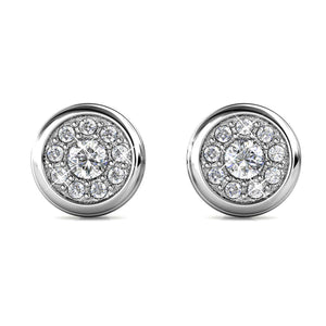 silver crystal stud earrings for women men