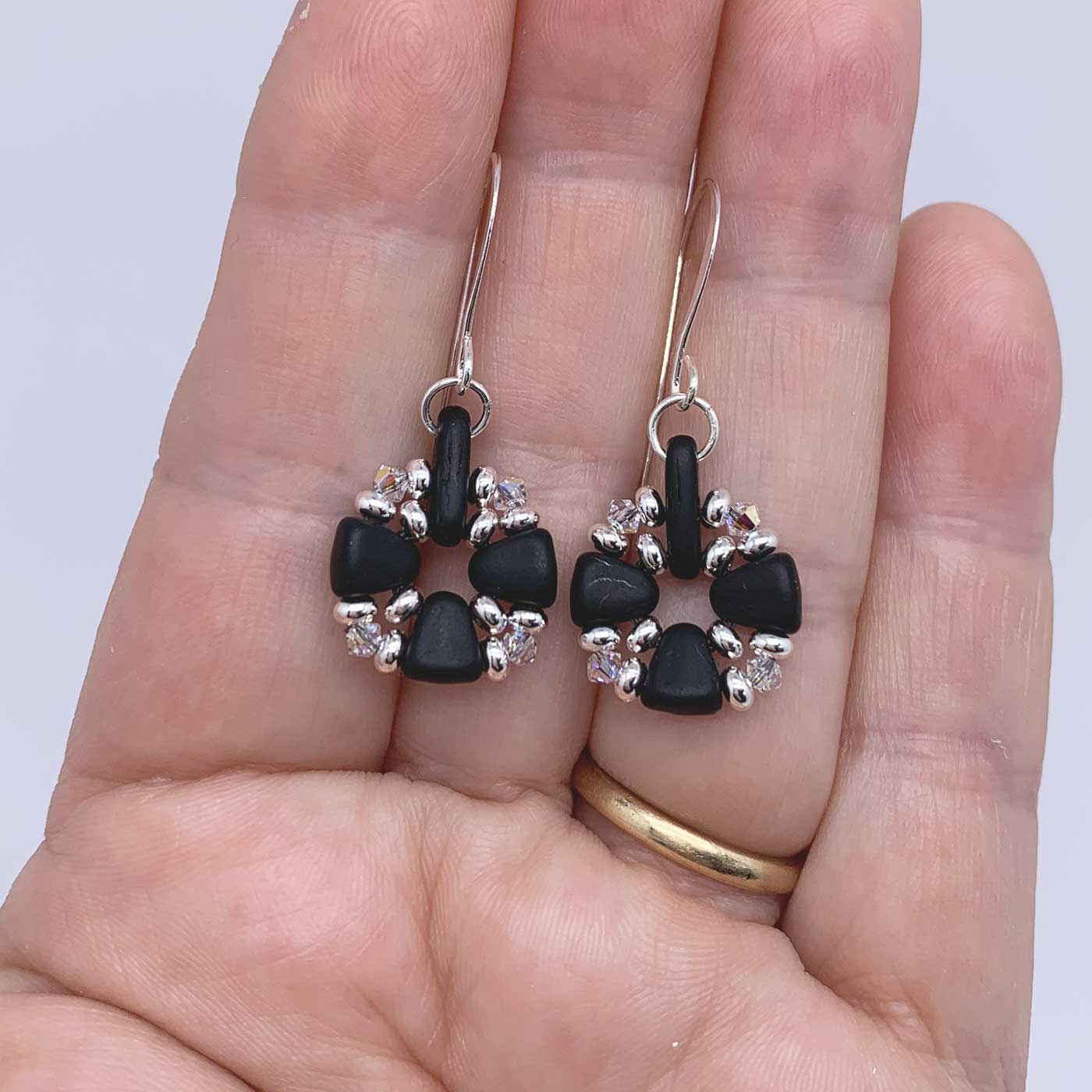 nz black and silver earrings