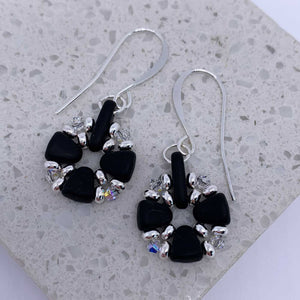 nz black and silver earrings
