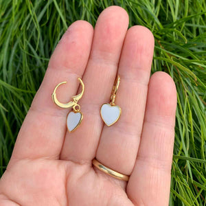 gold huggie heart earrings nz