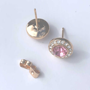 ROSE GOLD stud earring crystal pink for women