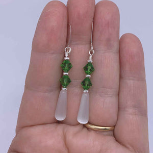 green crystal drop earrings jewellery nz