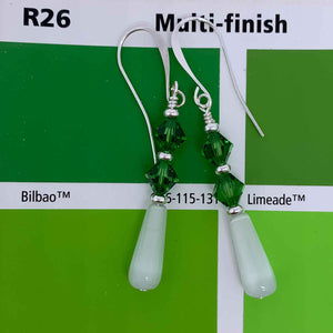 green crystal drop earrings jewellery nz