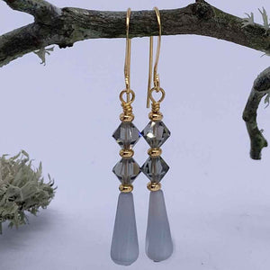grey and gold drop earrings jewelery nz