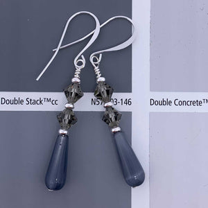 grey crystal drop earrings for women NZ resene