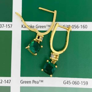 gold emerald drop earrings jewellery nz