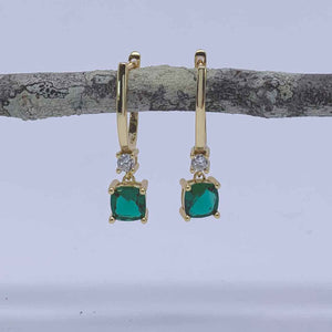 gold emerald drop earrings jewellery nz