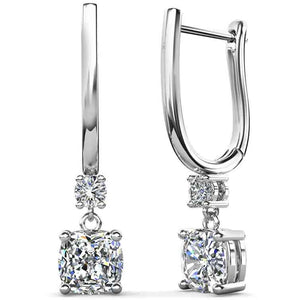 silver moissanite bridal drop earrings nz