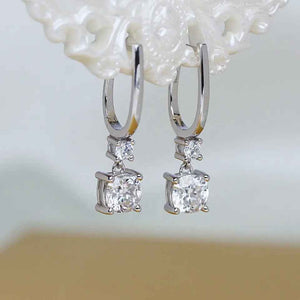 silver moissanite bridal drop earrings nz