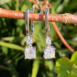 silver moissanite bridal drop earrings nz