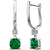 silver emerald huggie earrings jewellery nz