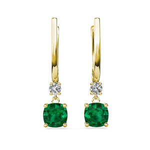 gold emerald drop earrings jewellery nz