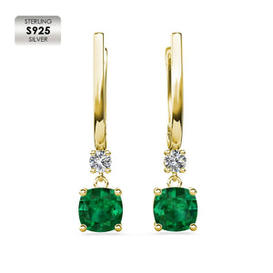 gold emerald drop earrings jewellery nz