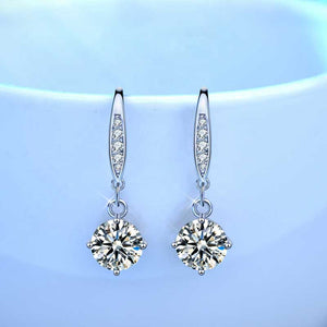 silver moissanite drop earrings jewellery women