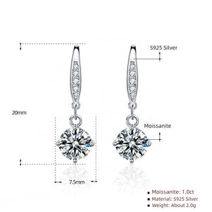 silver moissanite drop earrings jewellery women