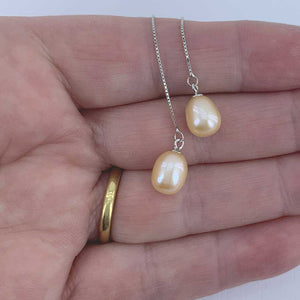 threader pearl earrings for women