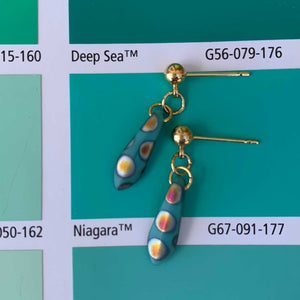 green gold stud drop earrings jewellery nz