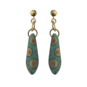 green gold drop earrings