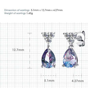 alexandrite crystal silver drop earrings