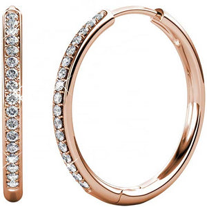 rose gold crystal hoop earrings for women