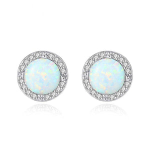 white opal stud earrings silver jewellery nz