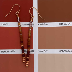 rose gold bead tassel earrings