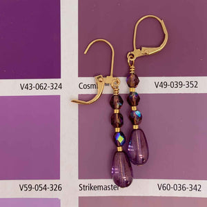 fire polished mauve and gold earrings jewellery women