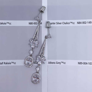 silver crystal bridal earrings wedding NZ