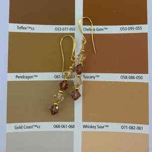 gold crystal drop earrings for women