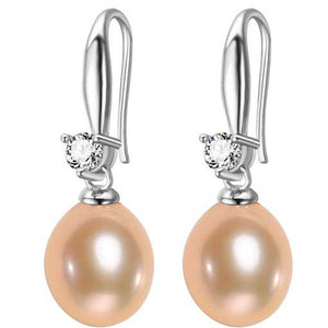 pearl drop earrings for women crystal