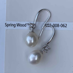 white pearl drop earrings crystal bridal wedding jewellery