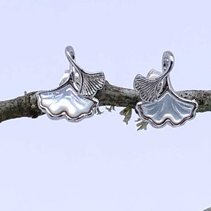 silver gingko earrings jewellery for women