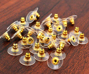 Gold silicone comfort fit earring backs nz