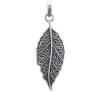 leaf koru silver pendant necklace