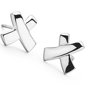 silver stud cross earrings