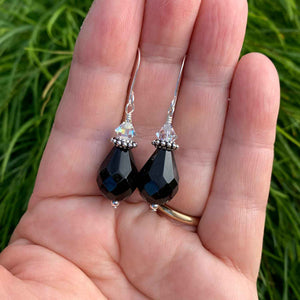 frenelle jewellery crystal silver drop earrings