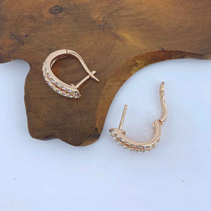 rose gold premium crystal huggie earrings