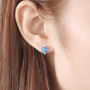 gold opal stud earrings jewellery woman nz