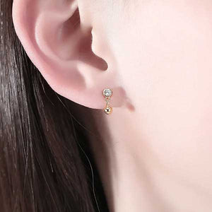 small gold drop crystal earrings