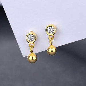 small gold drop crystal earrings