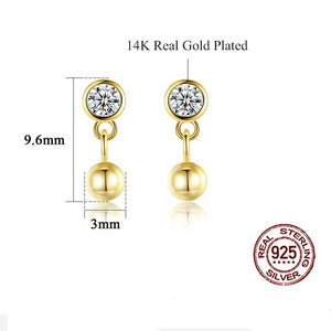 small gold drop crystal earrings