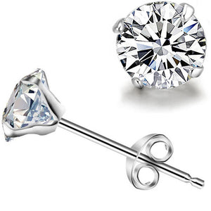 crystal silver stud earrings
