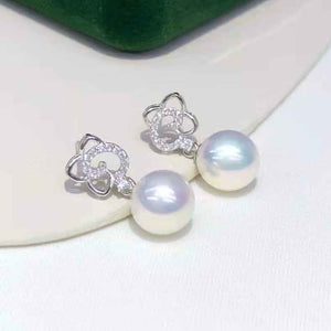 silver earrings white pearl jewellery